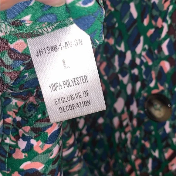 THML Vibrant Floral Puff Sleeve Blouse - Orange and Green - Picture 6 of 7